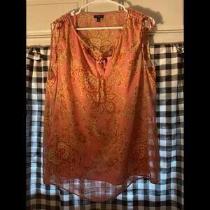 Talbots Pink Sheer Top with Lining Camisole Size 1X